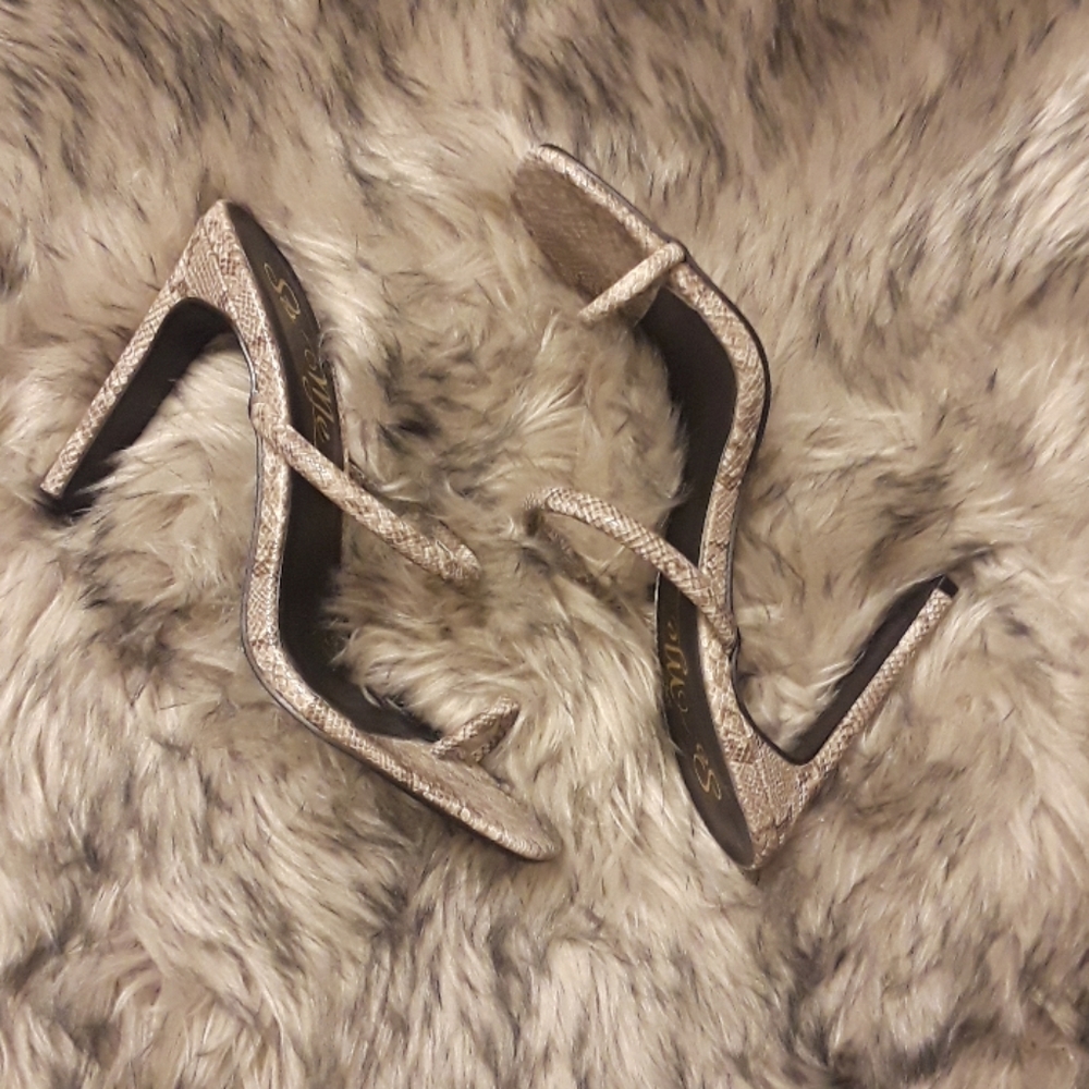 Snake sandal heels
